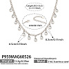 316L Surgical Stainless Steel Pave Cubic Zirconia Milti Teardrop Pendant Bib Necklaces for Women WGB3ADE-01-1