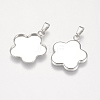 Tarnish Resistant 201 Stainless Steel Pendant Cabochon Settings STAS-P174-06P-2
