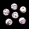 Floral Printed Porcelain Beads PORC-Q199-12mm-01-2