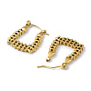 Ion Plating(IP) 304 Stainless Steel Rectangle Hoop Earrings for Women EJEW-I284-03G-2