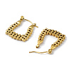 Ion Plating(IP) 304 Stainless Steel Rectangle Hoop Earrings for Women EJEW-I284-03G-2