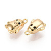 Brass Micro Pave Clear Cubic Zirconia Pendants KK-T078-12G-2
