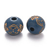Painted Natural Wood Beads X-WOOD-N006-03A-07-2