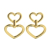 Rack Plating Hollow Heart Brass Stud Earrings EJEW-C116-05G-1