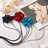 4Pcs 4 Colors Cloth Flower Collar Choker Necklace for Women Bride Wedding Party AJEW-TA0001-26-11