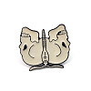 Halloween Double Skull Butterfly Alloy Enamel Pins PW-WG06038-01-5