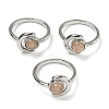 Natural Sunstone Adjustable Rings RJEW-K269-09P-02-1