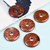 Natural Brecciated Jasper Pendants G-C220-F02-40mm-2