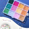 4800Pcs 12 Colors 8/0 Transparent Glass Seed Beads SEED-YW0002-02-5