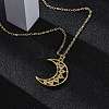 Brass Micro Pave Clear Cubic Zirconia Pendant Necklaces NJEW-S438-05A-G-3