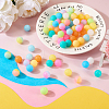  72Pcs 12 Colors Luminous Round Food Grade Silicone Focal Beads SIL-TA0001-37-5