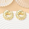 Twisted Brass Stud Earrings for Women KK-CBAD851-22G-1