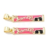 Brass Enamel Pendants KK-P349-12G-1
