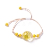 Handmade Dry Pressed Flower Link Bracelet for Girl Women BJEW-C004-01D-1