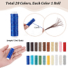 20 Rolls 20 Colors Flat Waxed Polyester Cord YC-PH0001-53-2