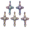 Rainbow Color Alloy Pendant Enamel Settings PALLOY-N163-146-NR-1