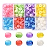 176Pcs 8 Colors Transparent Stripe Resin Beads RESI-YW0001-20-1