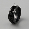 201 Stainless Steel Chain Rotating Finger Ring for Men RJEW-WH0011-12B-1