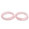 Natural Rose Quartz Bead Stretch Bracelets for Women Men BJEW-C097-02A-13-1