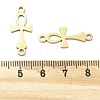 304 Stainless Steel Religion Ankh Cross Links Connector Charms LS-STAS-S153-01G-3
