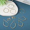  10Pcs 5 Style Brass Open Back Bezel Pendants KK-TA0001-35-13