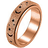 Stainless Steel Moon and Star Rotatable Finger Ring MOST-PW0001-005D-04-1