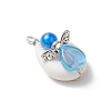 Natural Mixed Cowrie Shell Beads with Eco-Friendly Transparent Acrylic Beads and Tibetan Style Alloy Fairy Wing Beads Pendants PALLOY-JF03814-02-4