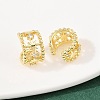 Brass Micro Pave Clear Cubic Zirconia Cuff Rings EJEW-C159-01G-2