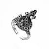 Lizard Alloy Open Cuff Ring for Men Women RJEW-T009-47AS-4