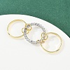Brass Micro Pave Cubic Zirconia Finger Rings RJEW-D325-01PG-08-3