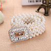 Woven Round Plastic Pearl with Crystal Rhinestone Waist Belly Chains for Women FS-WG81893-01-3