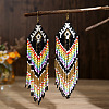 Bohemian Handmade Glass Tassel Dangle Earrings IS1650-1