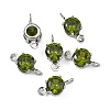 SHEGRACE Brass Pave Cubic Zirconia Flat Round Connector Charms XGRQ2O414-435D-P-2