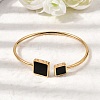 Square 304 Stainless Steel Enamel Cuff Bangles BJEW-Z166-01G-2