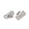 Brass Micro Pave Clear Cubic Zirconia Slide Charms KK-P239-17P-2