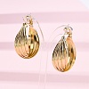 Brass Twist Hoop Earrings EJEW-R025-30G-3