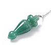 Natural Green Aventurine Pointed Dowsing Pendulums AJEW-B020-03P-01-3