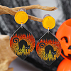 Acrylic Cat Shape Halloween Pendant DIY Keychain Stud Earrings Accessories DI2414-2-1