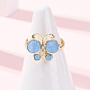 Brass Micro Pave Cubic Zirconia Finger Rings RJEW-C152-01G-3