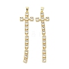 Cross Brass Micro Pave Cubic Zirconia Pendants KK-E102-02G-02-1