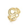 Brass Open Cuff Rings for Women RJEW-K289-01G-Q-4