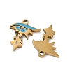 304 Stainless Steel Enamel Pendants STAS-D208-04G-2