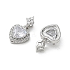 Valentine's Day Brass Micro Pave Clear Cubic Zirconia Charms KK-A299-05P-2