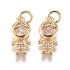 Brass Micro Pave Cubic Zirconia Pendants ZIRC-G168-51G-2