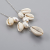 Cowrie Shell Beads Pendant Necklaces NJEW-JN02285-2