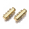 4-Strands Brass Magnetic Slide Lock Clasps KK-Q740-17G-1