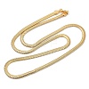 4mm Brass Flat Snake Chain Necklaces KK-F891-21G-2