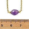 Natural Mixed Stone Faceted Oval Pendant 304 Stainless Steel Cable Chain Necklaces for Women NJEW-JN06226-5