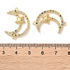 Rack Plating Brass Colorful Cubic Zirconia Moon Star Connector Charms KK-C084-21G-3