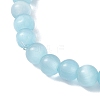 Cat Eye & Handmade Evil Eye Lampwork Round Beaded Stretch Bracelets for Women BJEW-JB12289-01-4